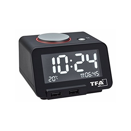 Reloj despertador con puertos USB TFA 60.2017.01 TFA