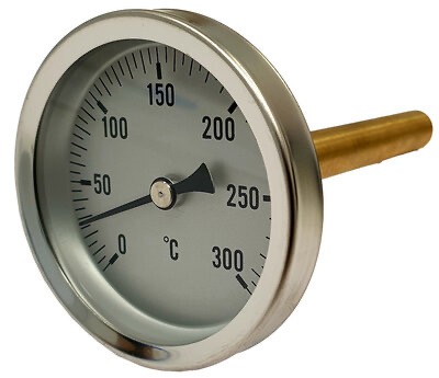 Termómetro para puerta de horno con vaina de 30 mm, esfera de 52 mm